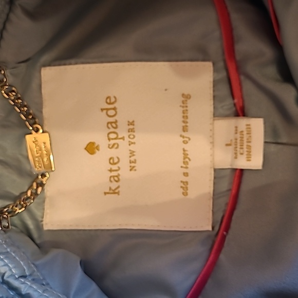 KATE SPADE dusty mint quilted ruffle coat - Picture 8 of 12